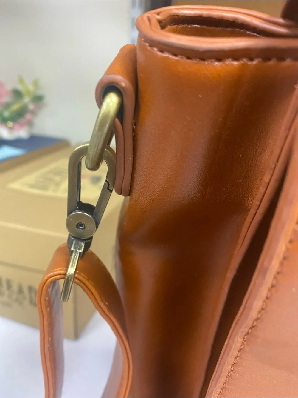 Walasa Stylish Bow-Accent Women's Satchel in Cognac